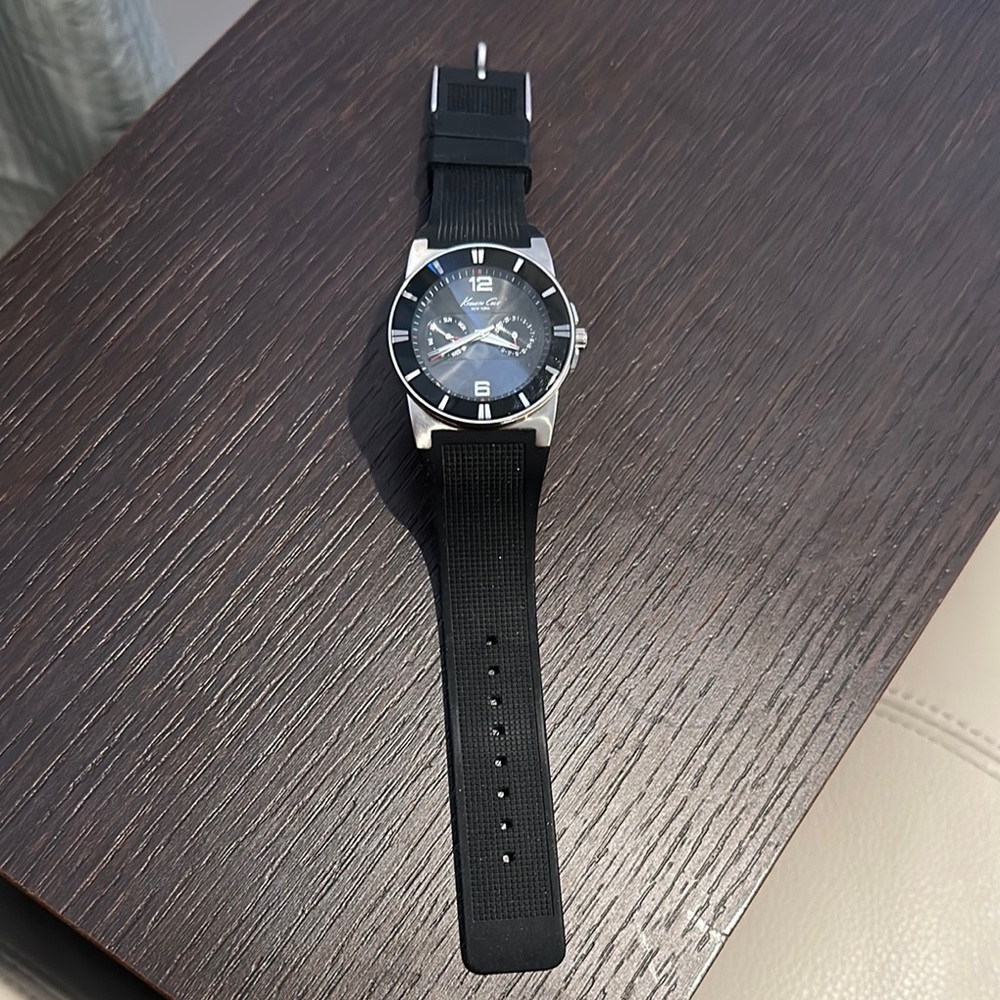 Kenneth Cole New York Black Diver's Watch with Stainless Steel Case